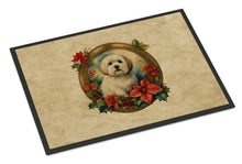 Load image into Gallery viewer, Coton De Tulear Christmas Flowers Doormat