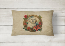 Load image into Gallery viewer, Coton De Tulear Christmas Flowers Throw Pillow