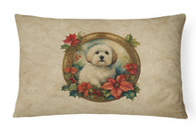Load image into Gallery viewer, Coton De Tulear Christmas Flowers Throw Pillow