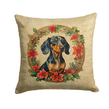 Load image into Gallery viewer, Dachshund Christmas Flowers Throw Pillow - 14x14 Decorative Pillow – Art for Your Home &amp; Patio