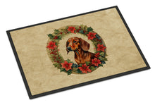 Load image into Gallery viewer, Dachshund Christmas Flowers Doormat - 18X27 Indoor / Outdoor Rug | Made in USA