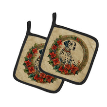 Load image into Gallery viewer, Dalmatian Christmas Flowers Pot Holders - Set of 2 Decorative Kitchen Helpers | Made in the USA