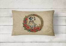Load image into Gallery viewer, Dalmatian Christmas Flowers Throw Pillow