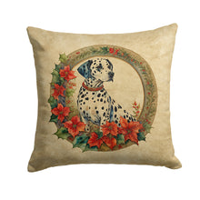 Load image into Gallery viewer, Dalmatian Christmas Flowers Throw Pillow