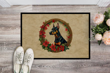 Load image into Gallery viewer, Doberman Pinscher Christmas Flowers Doormat