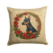 Load image into Gallery viewer, Doberman Pinscher Christmas Flowers Throw Pillow