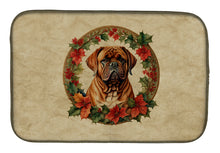Load image into Gallery viewer, Dogue de Bordeaux Christmas Flowers Dish Drying Mat