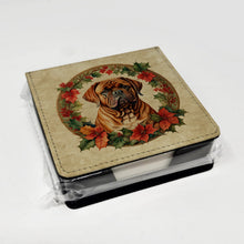 Load image into Gallery viewer, Dogue de Bordeaux Christmas Flowers PU Leather Note Paper Holder