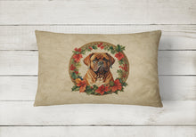 Load image into Gallery viewer, Dogue de Bordeaux Christmas Flowers Throw Pillow