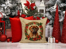 Load image into Gallery viewer, Dogue de Bordeaux Christmas Flowers Throw Pillow