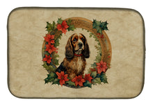 Load image into Gallery viewer, English Cocker Spaniel Christmas Flowers Dish Drying Mat