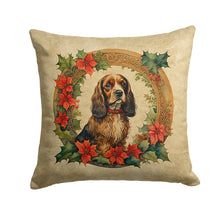 Load image into Gallery viewer, English Cocker Spaniel Christmas Flowers Throw Pillow