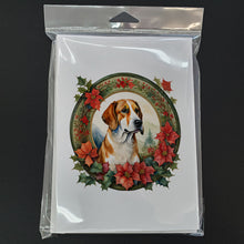 Load image into Gallery viewer, English Foxhound Christmas Flowers Greeting Cards - Blank Note Cards – 8-Pack of Artist-Designed Cards with Envelopes