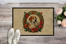 Load image into Gallery viewer, English Foxhound Christmas Flowers Doormat-24x36 Indoor / Outdoor Rug | Made in USA
