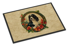 Load image into Gallery viewer, English Springer Spaniel Christmas Flowers Doormat