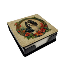 Load image into Gallery viewer, English Springer Spaniel Christmas Flowers PU Leather Note Paper Holder