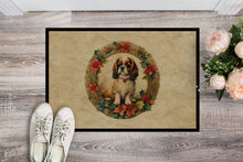 Load image into Gallery viewer, English Toy Spaniel Christmas Flowers Doormat-24x36 Indoor / Outdoor Rug | Made in USA