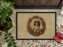 Load image into Gallery viewer, English Toy Spaniel Christmas Flowers Doormat-24x36 Indoor / Outdoor Rug | Made in USA