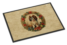 Load image into Gallery viewer, English Toy Spaniel Christmas Flowers Doormat-24x36 Indoor / Outdoor Rug | Made in USA