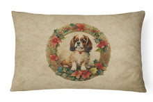 Load image into Gallery viewer, English Toy Spaniel Christmas Flowers Throw Pillow