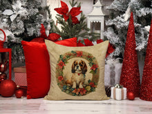 Load image into Gallery viewer, English Toy Spaniel Christmas Flowers Throw Pillow