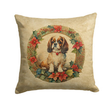 Load image into Gallery viewer, English Toy Spaniel Christmas Flowers Throw Pillow