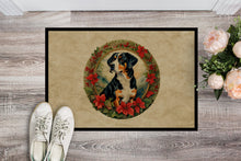 Load image into Gallery viewer, Entlebucher Mountain Dog Christmas Flowers Doormat-24x36 Indoor / Outdoor Rug | Made in USA