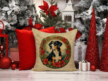 Load image into Gallery viewer, Entlebucher Mountain Dog Christmas Flowers Throw Pillow