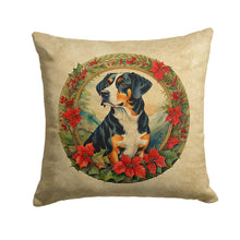 Load image into Gallery viewer, Entlebucher Mountain Dog Christmas Flowers Throw Pillow
