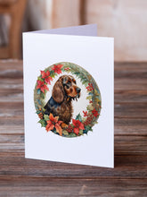 Load image into Gallery viewer, Field Spaniel Christmas Flowers Greeting Cards - Blank Note Cards – 8-Pack of Artist-Designed Cards with Envelopes