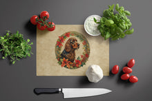 Load image into Gallery viewer, Field Spaniel Christmas Flowers Glass Cutting Boards – Durable, Decorative Kitchen Art