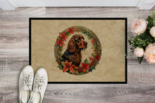 Load image into Gallery viewer, Field Spaniel Christmas Flowers Doormat