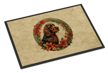 Load image into Gallery viewer, Field Spaniel Christmas Flowers Doormat