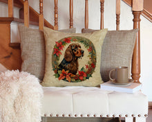 Load image into Gallery viewer, Field Spaniel Christmas Flowers Throw Pillow - 14x14 Decorative Pillow – Art for Your Home &amp; Patio