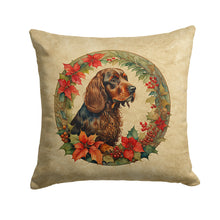 Load image into Gallery viewer, Field Spaniel Christmas Flowers Throw Pillow - 14x14 Decorative Pillow – Art for Your Home &amp; Patio