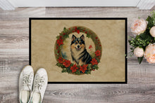 Load image into Gallery viewer, Finnish Lapphund Christmas Flowers Doormat-24x36 Indoor / Outdoor Rug | Made in USA