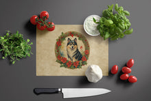 Load image into Gallery viewer, Finnish Lapphund Christmas Flowers Glass Cutting Boards – Durable, Decorative Kitchen Art