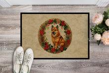 Load image into Gallery viewer, Finnish Spitz Christmas Flowers Doormat-24x36 Indoor / Outdoor Rug | Made in USA