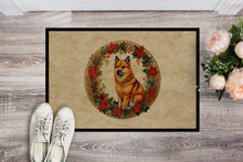 Load image into Gallery viewer, Finnish Spitz Christmas Flowers Doormat