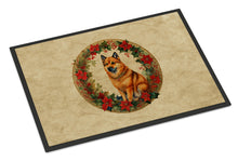 Load image into Gallery viewer, Finnish Spitz Christmas Flowers Doormat
