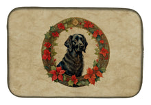Load image into Gallery viewer, Flat-Coated Retriever Christmas Flowers Dish Drying Mat