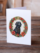 Load image into Gallery viewer, Flat-Coated Retriever Christmas Flowers Greeting Cards - Blank Note Cards – 8-Pack of Artist-Designed Cards with Envelopes