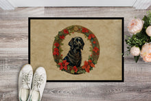 Load image into Gallery viewer, Flat-Coated Retriever Christmas Flowers Doormat-24x36 Indoor / Outdoor Rug | Made in USA