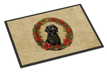 Load image into Gallery viewer, Flat-Coated Retriever Christmas Flowers Doormat-24x36 Indoor / Outdoor Rug | Made in USA