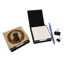 Load image into Gallery viewer, Flat-Coated Retriever Christmas Flowers PU Leather Note Paper Holder