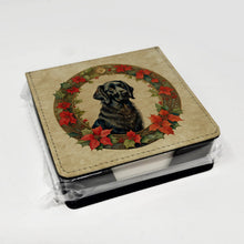 Load image into Gallery viewer, Flat-Coated Retriever Christmas Flowers PU Leather Note Paper Holder