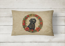 Load image into Gallery viewer, Flat-Coated Retriever Christmas Flowers Throw Pillow