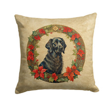 Load image into Gallery viewer, Flat-Coated Retriever Christmas Flowers Throw Pillow
