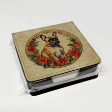 Load image into Gallery viewer, French Bulldog Christmas Flowers PU Leather Note Paper Holder
