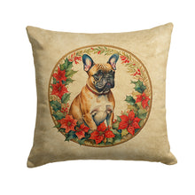 Load image into Gallery viewer, French Bulldog Christmas Flowers Throw Pillow